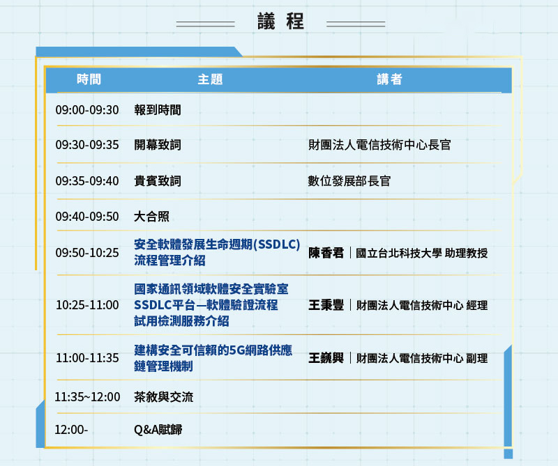 軟體安全實驗室安全檢測服務說明會議程